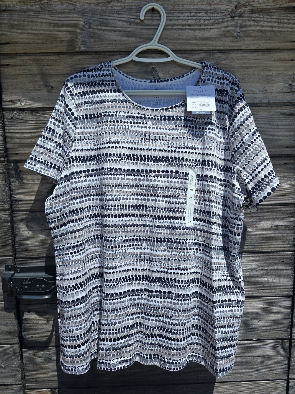 croft & barrow Black and White Short-Sleeve Crew Neck Shirt